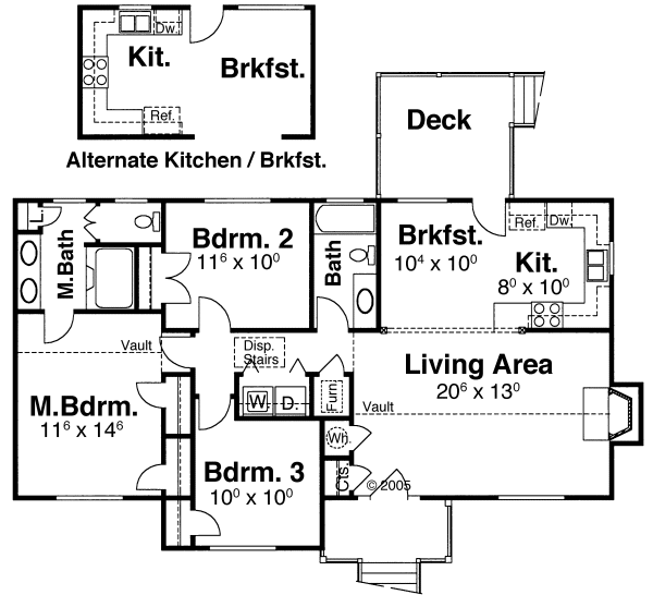 Main Floor Plan for House Plan #121022