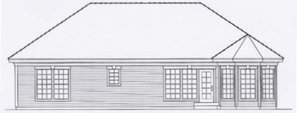 Rear Elevation for House Plan #808631