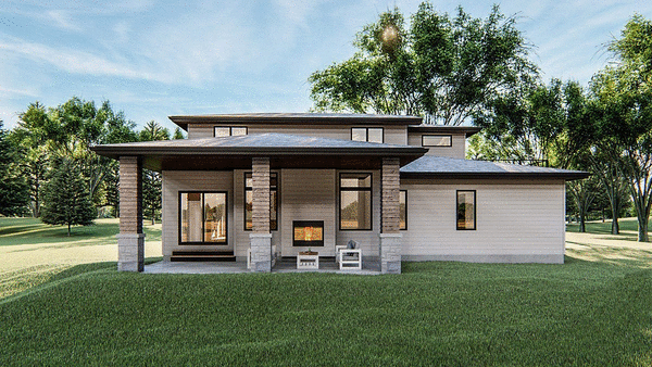 Rear Elevation for House Plan #709942