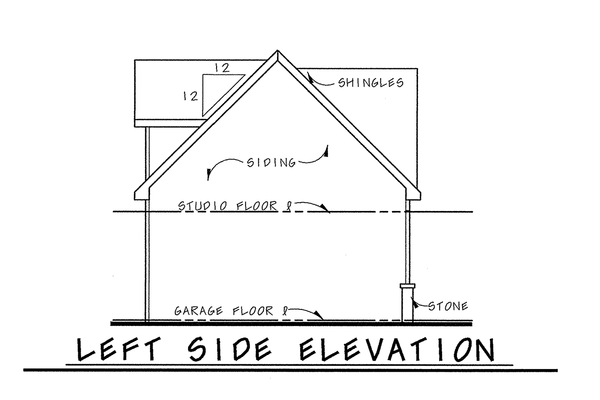 Left Elevation for House Plan #154041