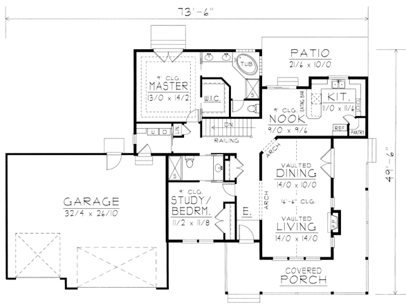 Main Floor Plan for House Plan #805151