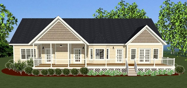 Rear Elevation for House Plan #721852