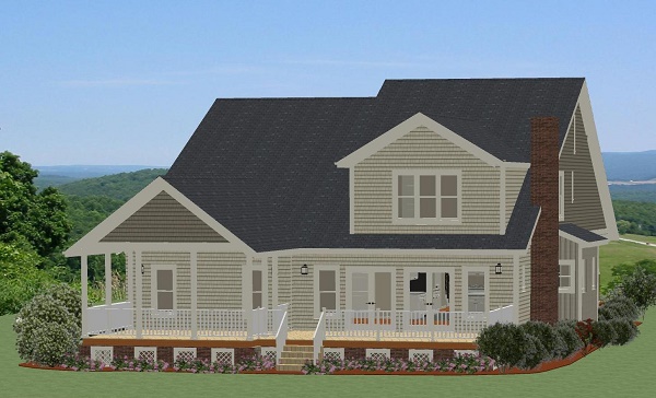 Rear Elevation for House Plan #720803