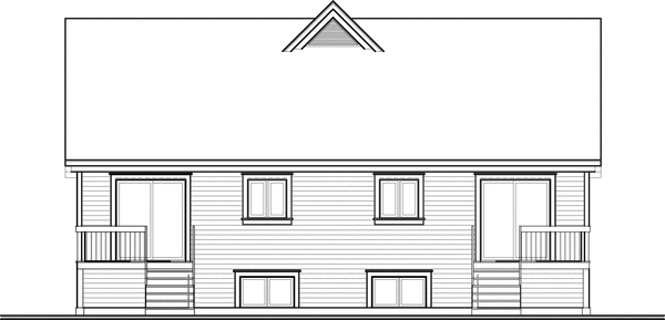 Rear Elevation for House Plan #148703