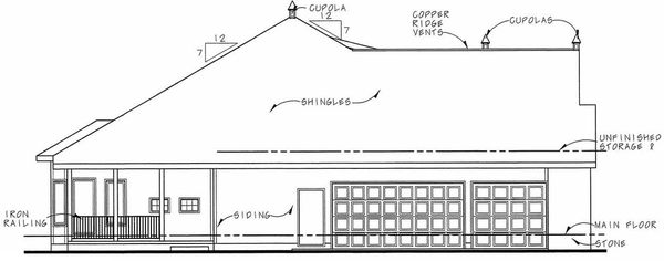 Left Elevation for House Plan #157202