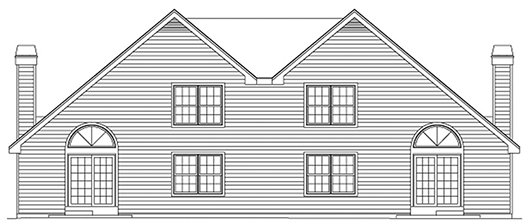 Rear Elevation for House Plan #636892