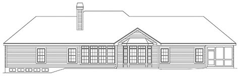 Rear Elevation for House Plan #638082