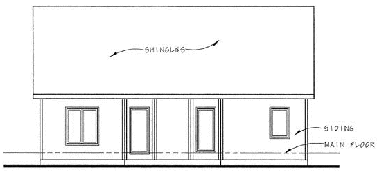 Rear Elevation for House Plan #704031
