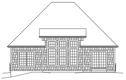 Rear Elevation for House Plan #635161