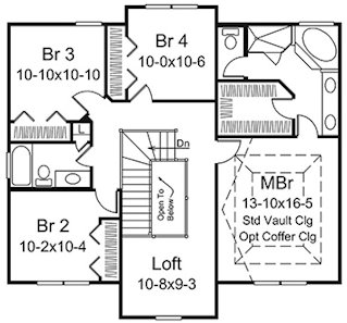 Second Floor Plan for House Plan #639062