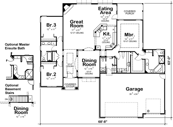 Main Floor Plan for House Plan #152024