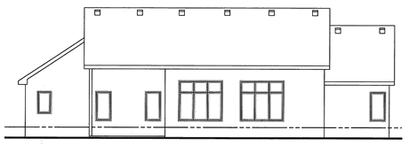 Rear Elevation for House Plan #152024