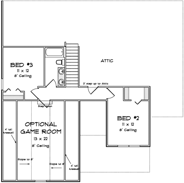 Second Floor Plan for House Plan #246791