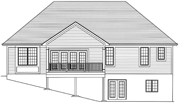 Rear Elevation for House Plan #534181