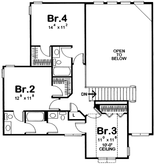 Second Floor Plan for House Plan #153002