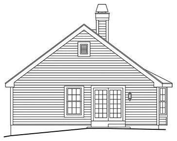 Rear Elevation for House Plan #632541