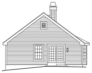 Rear Elevation for House Plan #632541