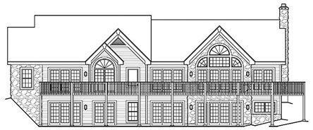 Rear Elevation for House Plan #630053