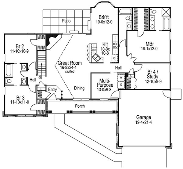 Main Floor Plan for House Plan #634191