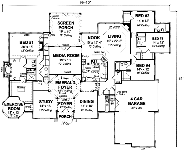 Main Floor Plan for House Plan #249814
