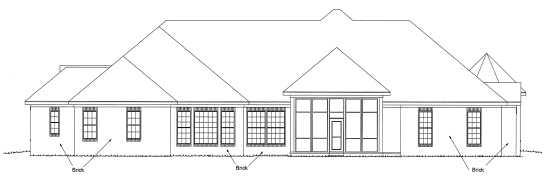 Rear Elevation for House Plan #249814