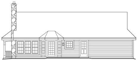 Rear Elevation for House Plan #630108