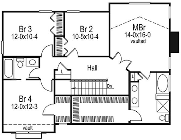 Second Floor Plan for House Plan #637612