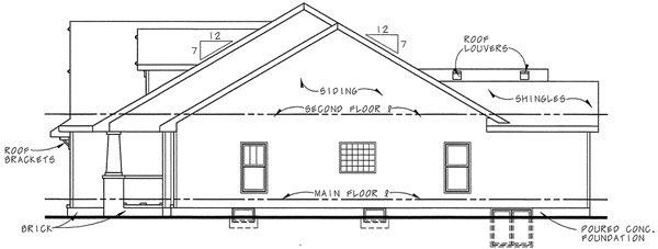Right Elevation for House Plan #151004