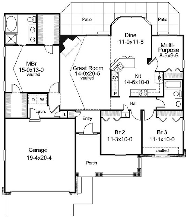 Main Floor Plan for House Plan #630851