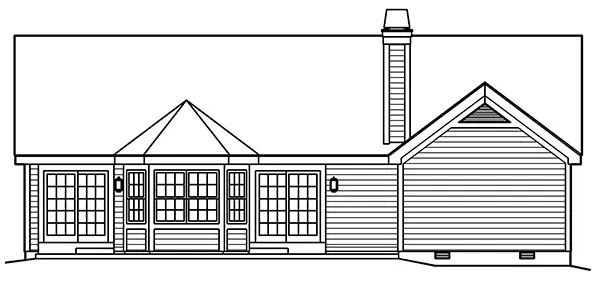 Rear Elevation for House Plan #630851