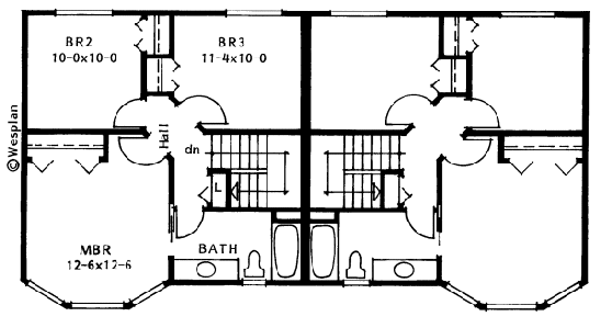 Second Floor Plan for House Plan #201154