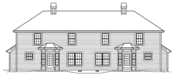 Rear Elevation for House Plan #632116