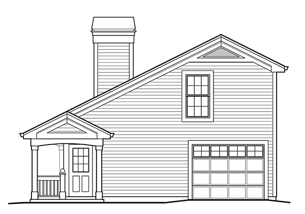 Right Elevation for House Plan #635090