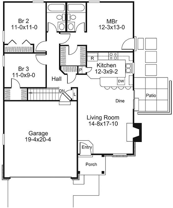 Main Floor Plan for House Plan #630694