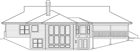Rear Elevation for House Plan #633612