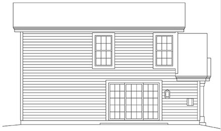 Rear Elevation for House Plan #631061