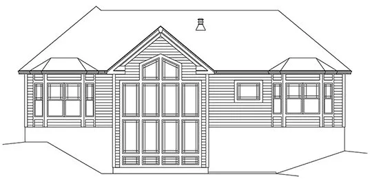 Rear Elevation for House Plan #630012