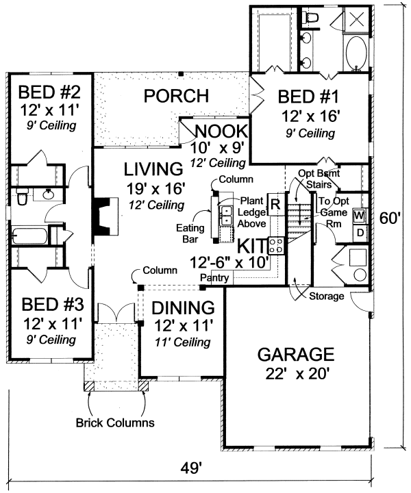 Main Floor Plan for House Plan #248142