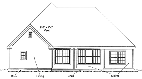 Rear Elevation for House Plan #248142