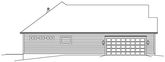 Left Elevation for House Plan #634891