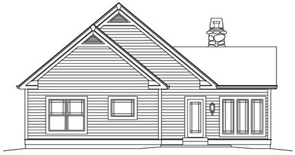 Rear Elevation for House Plan #632851