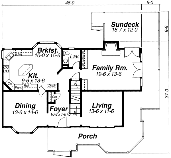 Main Floor Plan for House Plan #120532