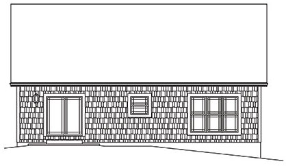 Rear Elevation for House Plan #632671