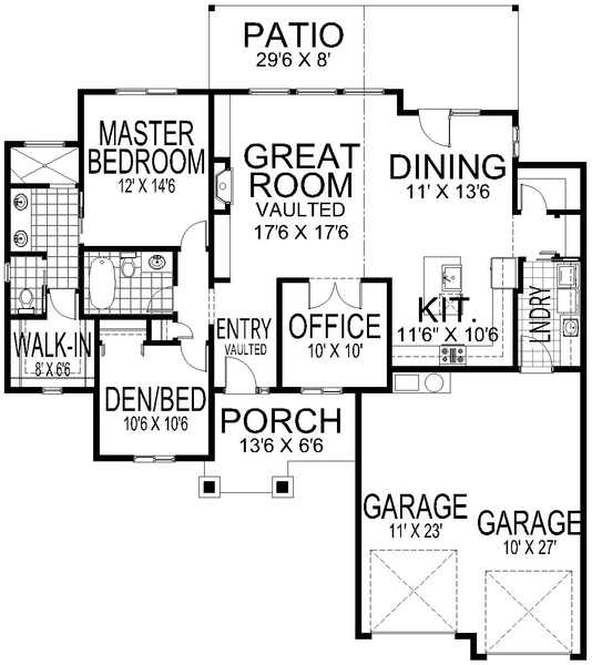 Main Floor Plan for House Plan #805451