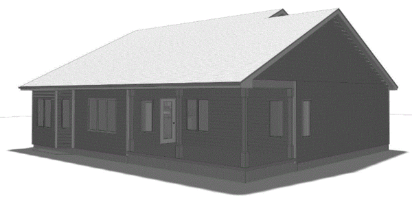 Rear Elevation for House Plan #707351