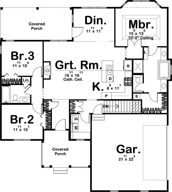 Main Floor Plan for House Plan #707351