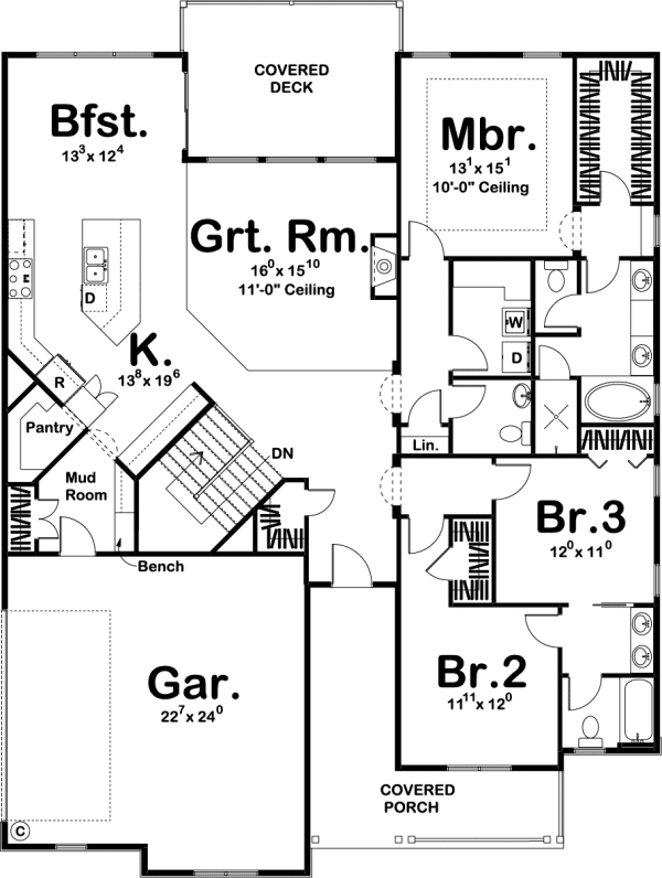 Main Floor Plan for House Plan #702212