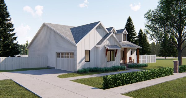 Left Elevation for House Plan #702212