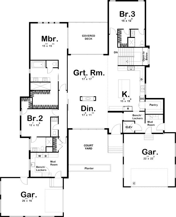 Main Floor Plan for House Plan #703292