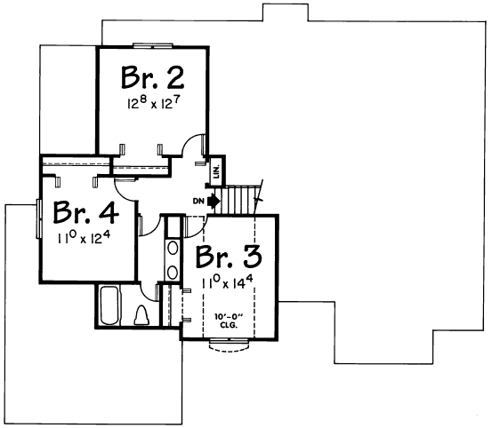Second Floor Plan for House Plan #152408